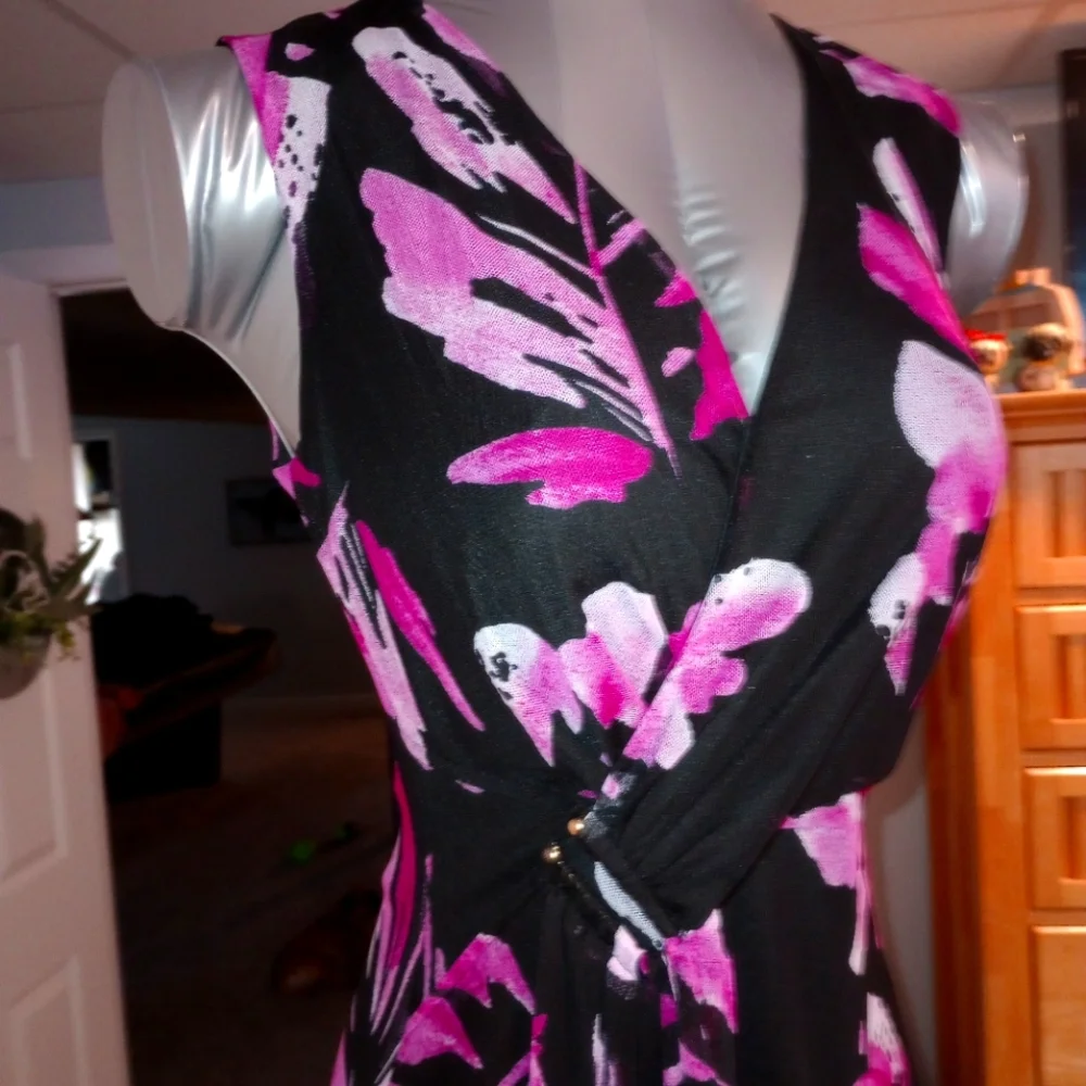 DKNY sleeveless floral design dress - Picture 6 of 8